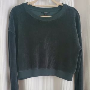 Hunter Green, Cropped, Ribbed Sweater
